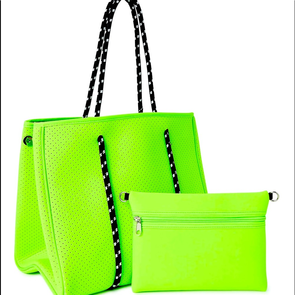 !!NEW!! No Boundaries neon green beach tote🌞🌊🏖